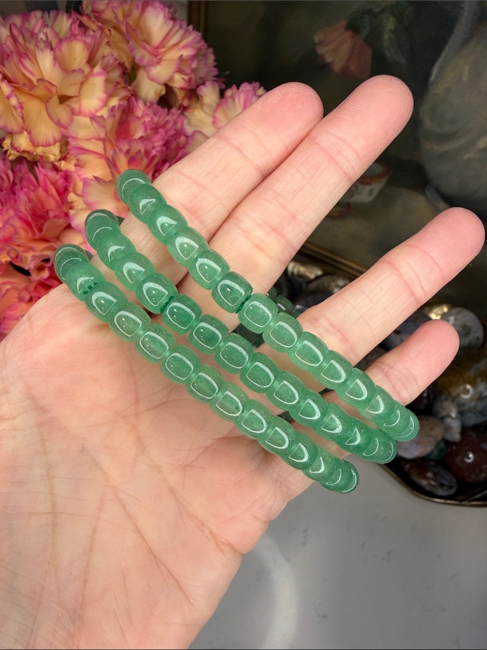 GREEN STRAWBERRY QUARTZ • Natural Gemstone Bracelet (listing is for 1) • B1331